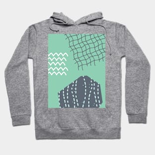 White underwater waves and grid Hoodie